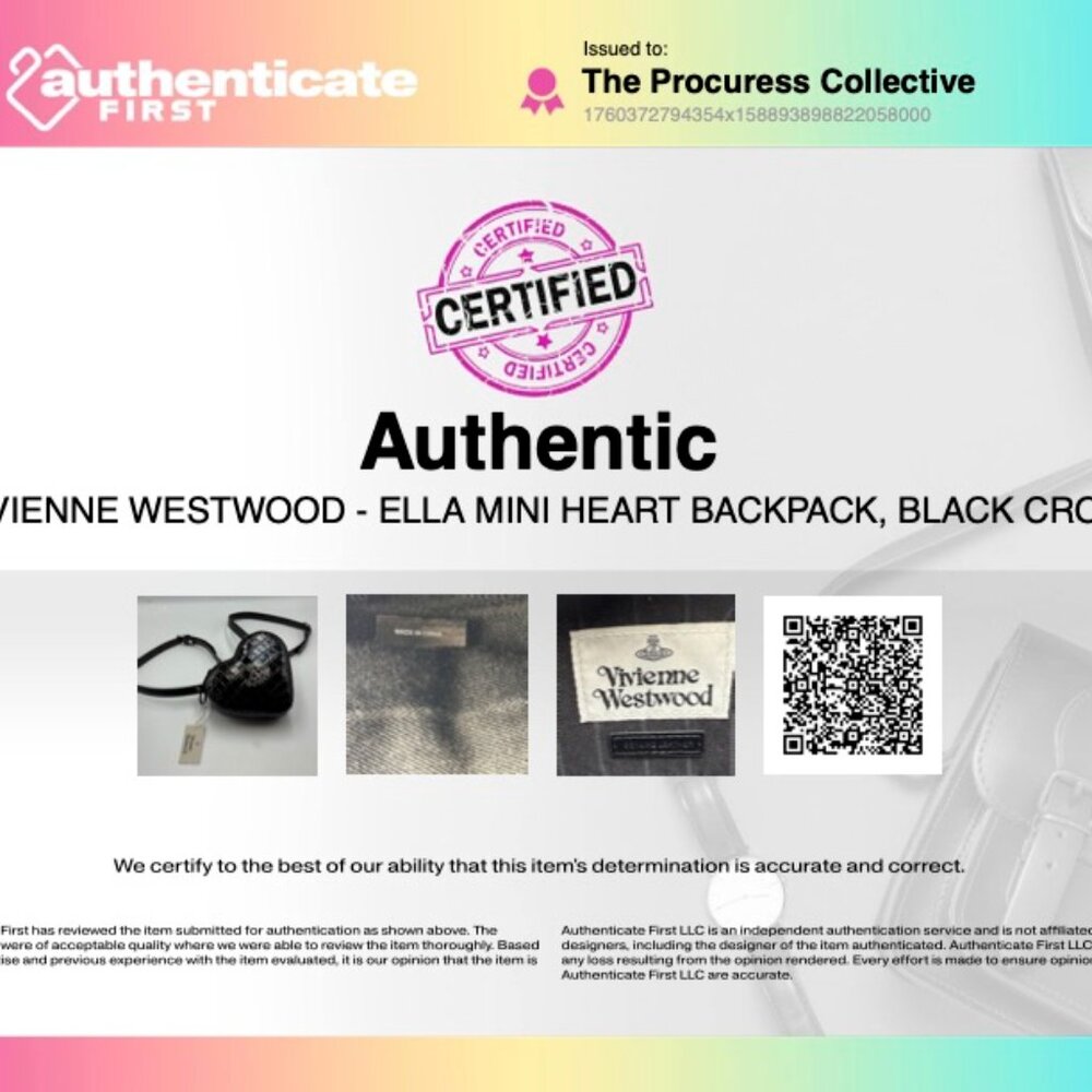 🆕 VIVIENNE WESTWOOD 🧿 NWT Ella Mini Heart Backpack, Black Croc - AUTHENTICATED - Picture 16 of 16